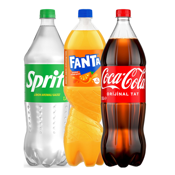 COCA COLA, FANTA, SPRİTE 1,5 LT ÇŞT.