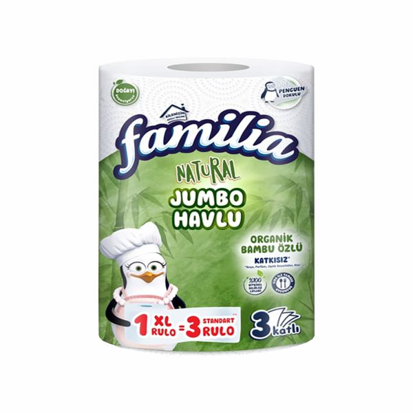 FAMİLİA JUMBO HAVLU 1=3 RULO (NATURAL)
