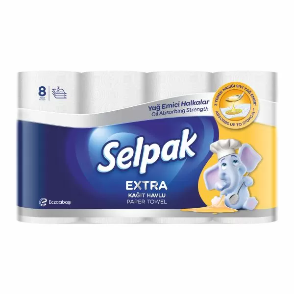 SELPAK HAVLU 8’Lİ *YAĞ EMİCİ
