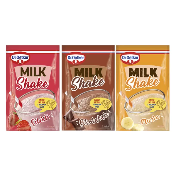 DR. OETKER 3'LÜ MİLK SHAKE *ÇİK./MUZ/ÇİLEK